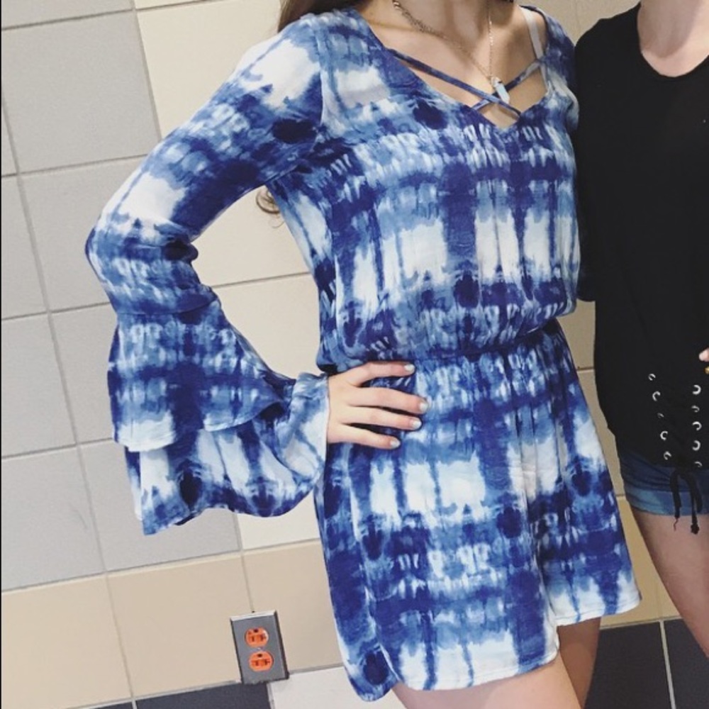 Hollister Tie-Dye Long Sleeve Rhomper